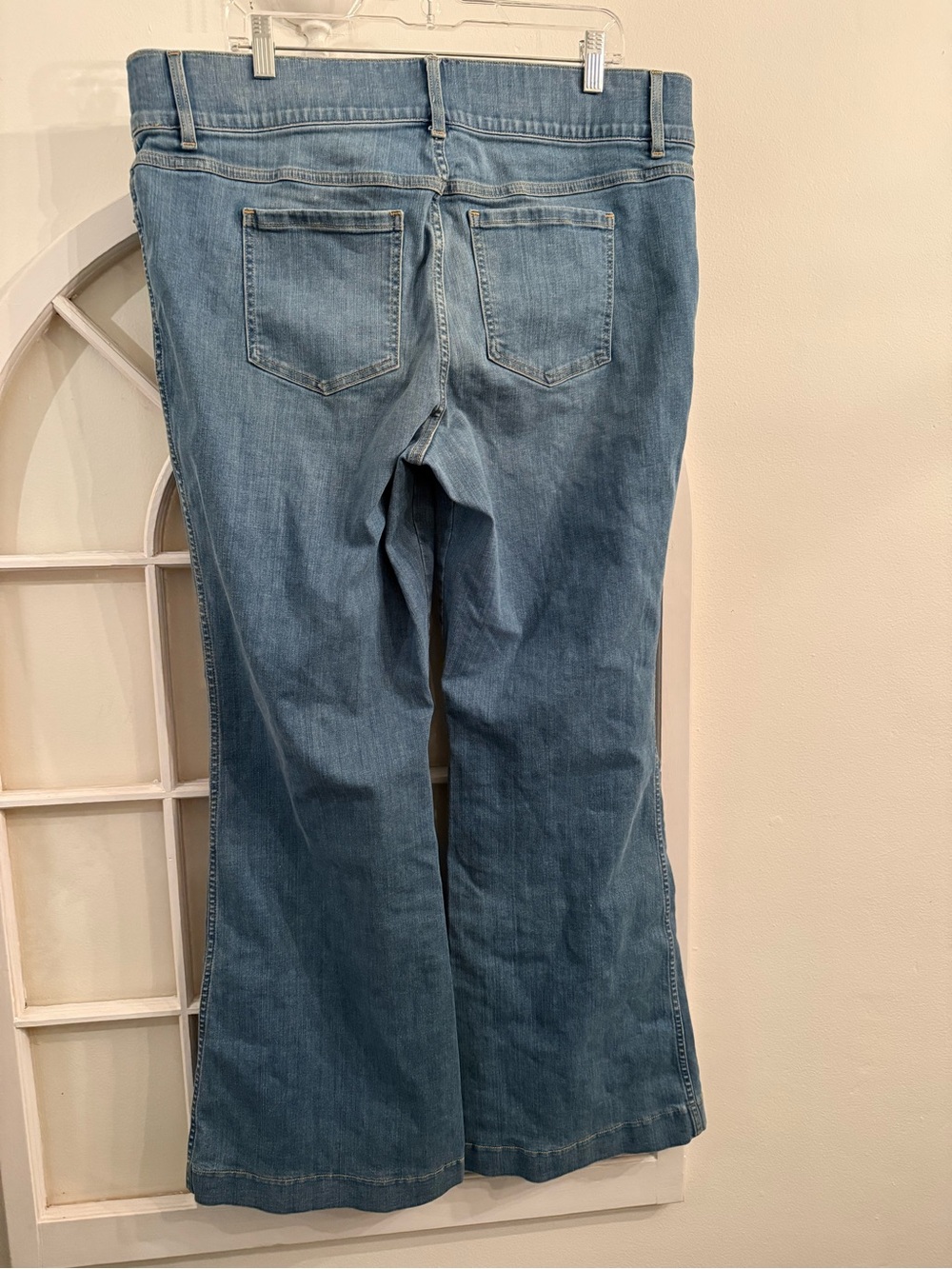 SPANX Vintage Indigo Wide Leg Flare Jeans Pull-On Denim Petite 2X NWT Plus Size - Picture 5 of 10